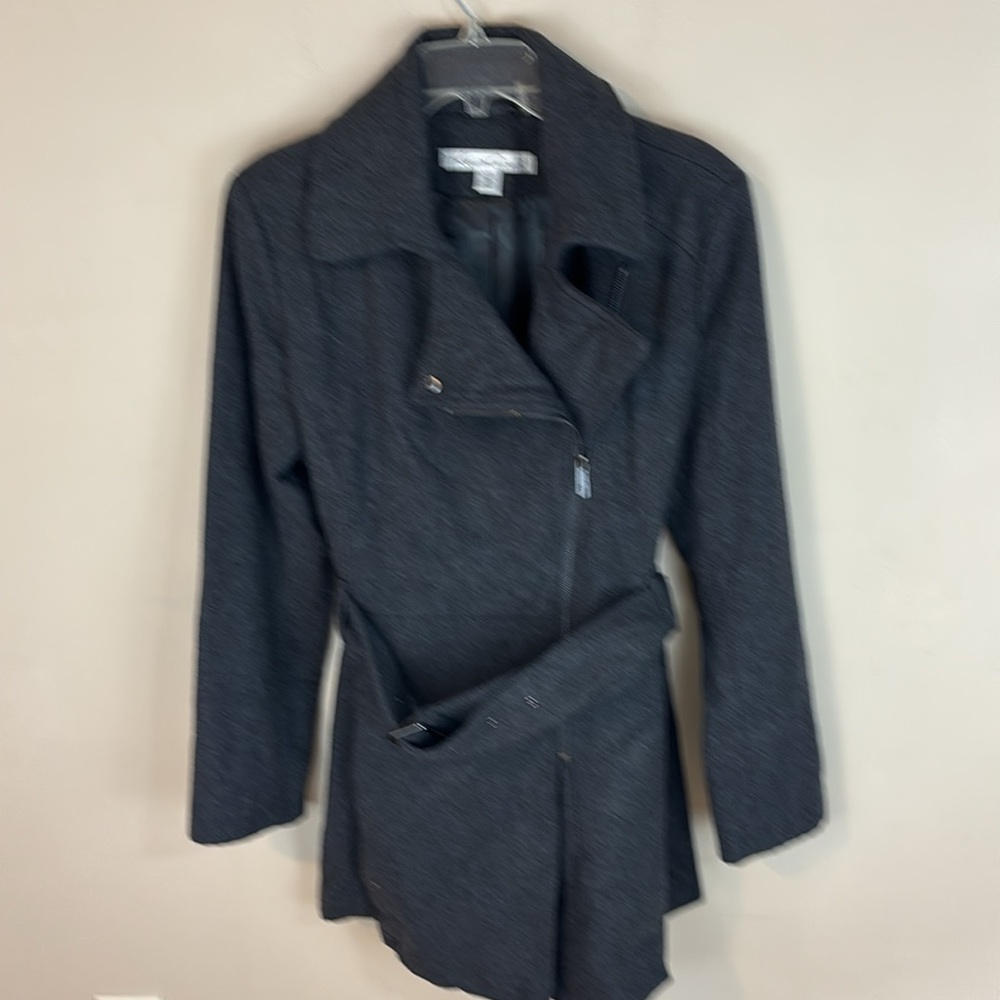 Kenneth Cole Gray Wool Blend Belted Winter Coat Size Large